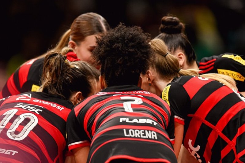 Imagem das jogadoras do Sesc RJ Flamengo na Superliga Feminina