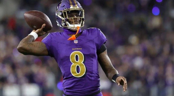 Imagem de Lamar Jackson, jogador do Baltimore Ravens, da NFL