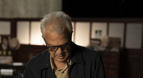 Pedro Bial em gravação para os 100 anos do jornal O Globo