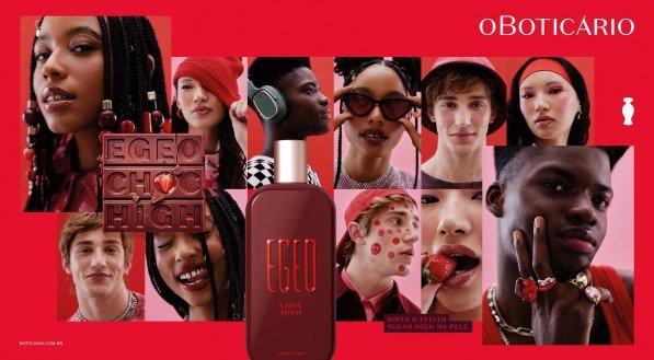 Imagem de divulgação do perfume Egeo Choc High, do O Boticário