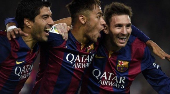 Trio MSN em ação pelo Barcelona