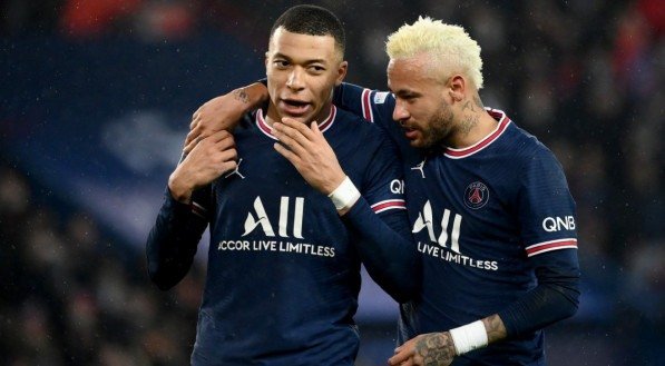 Neymar e Mbappé na época de PSG