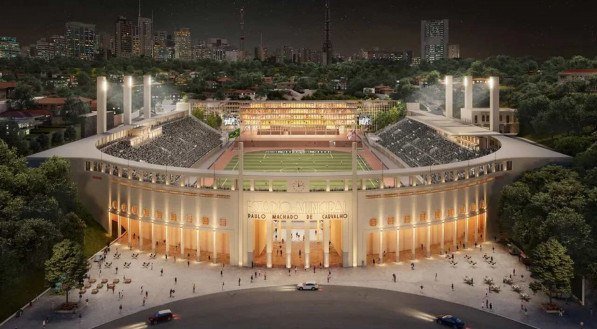 Imagem do Estádio Pacaembu, em São Paulo