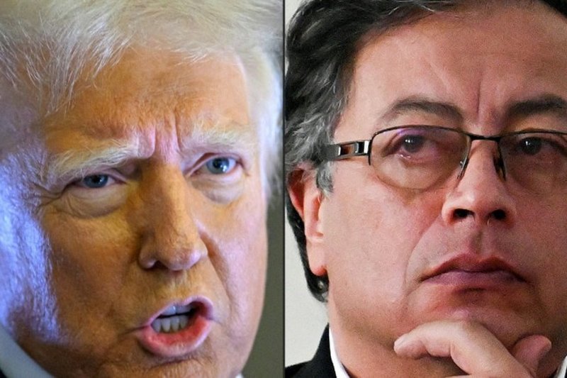Donald Trump, presidente dos Estados Unidos, e Gustavo Petro, presidente da Colômbia