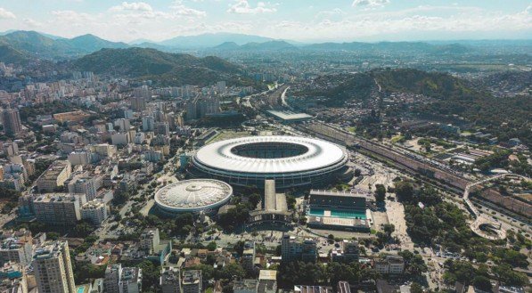 Vista aérea do Maracanã, no Rio de Janeiro