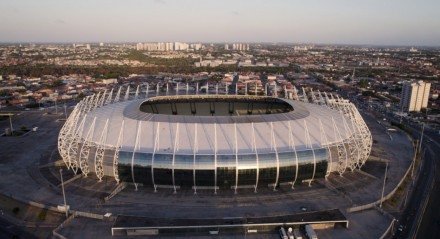 Imagem aérea da Arena Castelão, em Fortaleza-CE