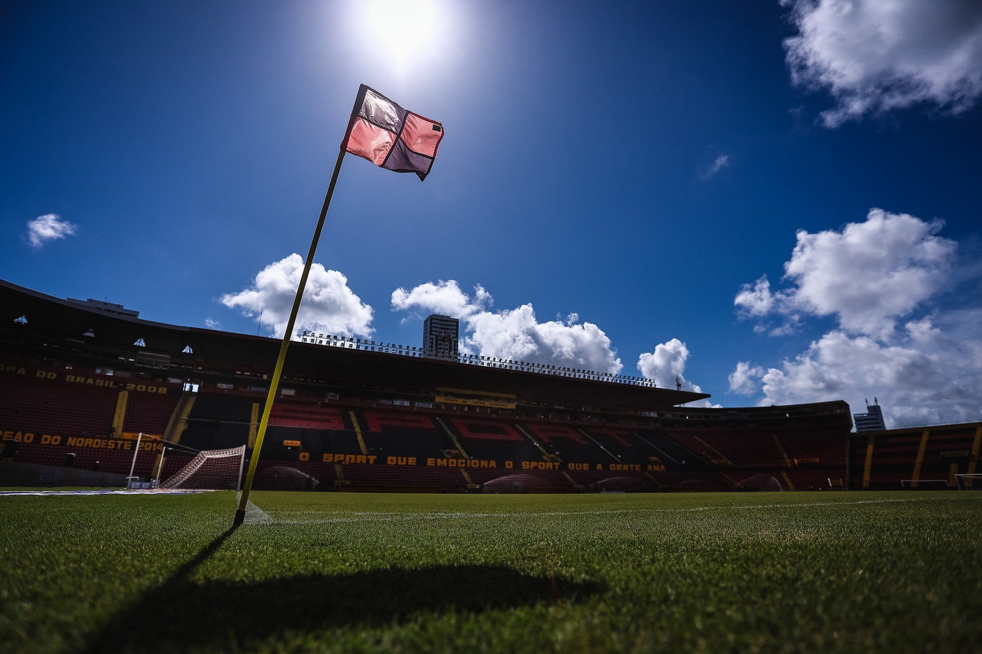 Imagem do gramado da Ilha do Retiro, estádio do Sport