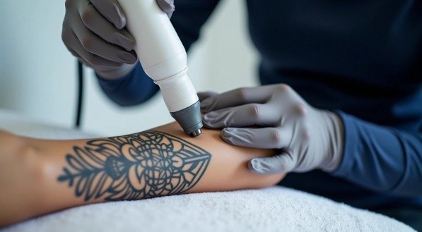 Tatuagem sendo removida a laser