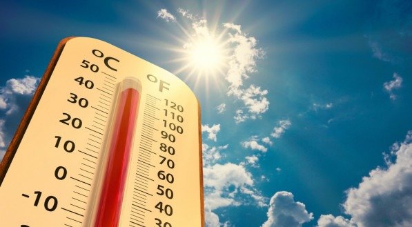 Termômetro registrando alta temperatura