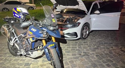 Imagem de uma das motocicletas apreendidas pela PRF