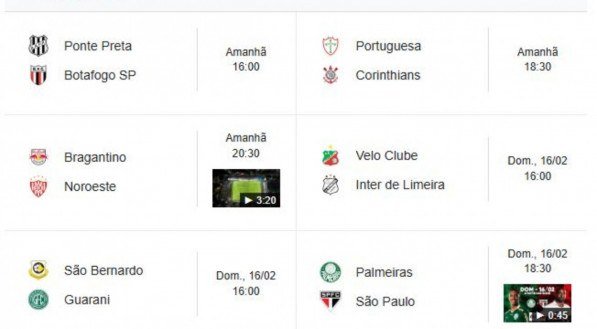 Jogos da 10ª rodada do Campeonato Paulista 2025