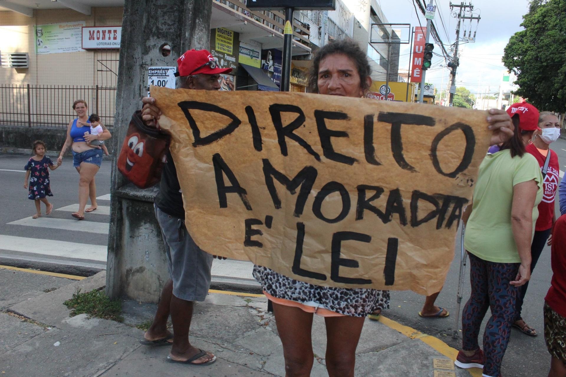Protesto realizado pelo MTST em fevereiro de 2025