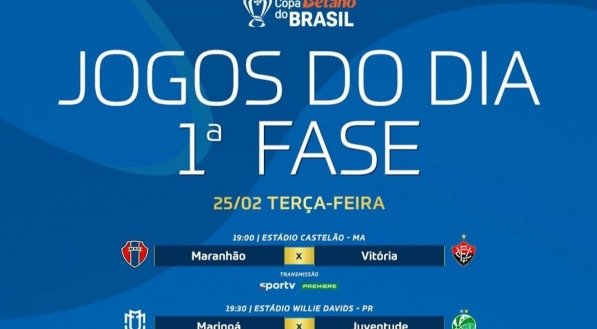 Jogos da Copa do Brasil da terça-feira, 25/02