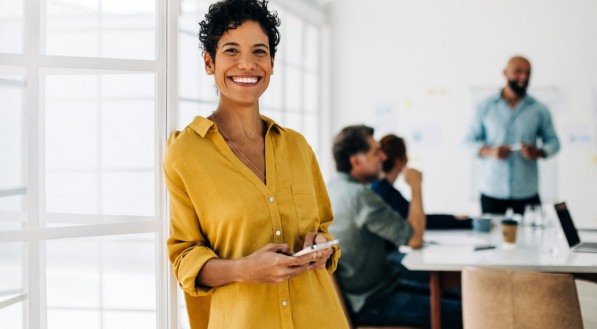 Imagem de mulher empreendedora.