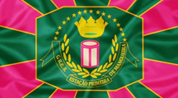 Imagem ilustrativa da bandeira da escola de samba Estação Primeira de Mangueira