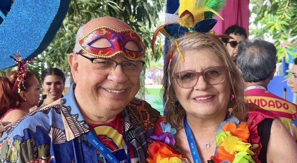 Eduardo Sertorio e Eliane, no clima de Carnaval