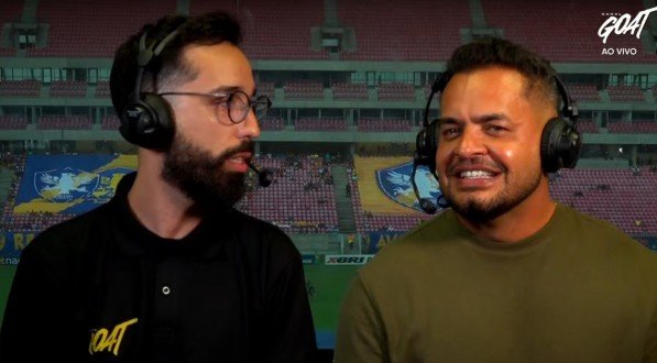 Laércio Guerra em entrevista ao Canal GOAT antes de jogo entre Retrô x Maguary