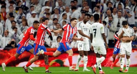 Atlético de Madrid e Real Madrid em jogo da Champions League 2024/25