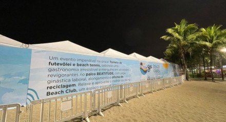 Evento acontece até o domingo com Beach Tennis, Futevôlei, além de aulas de alongamento, yoga, laboral e shows