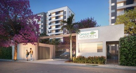 Portaria do Janga Garden Residence, novo empreendimento da Tenório Simões em Paulista, que combina segurança, conforto e design moderno, oferecendo um estilo de vida diferenciado para os moradores
