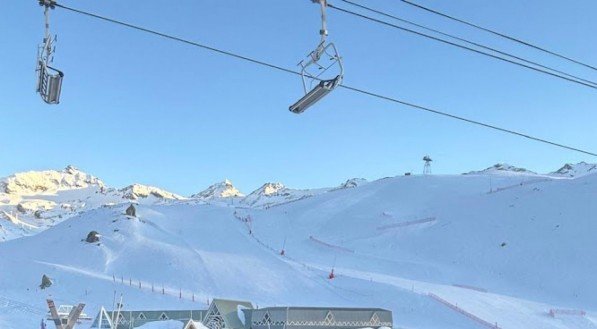 Fábio e Márcia Casanova, em Val Thorens, nos Alpes Franceses, considerada a melhor estação de esqui do mundo