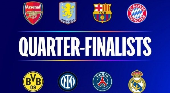 Os times classificados para as quartas-de-final da Champions League