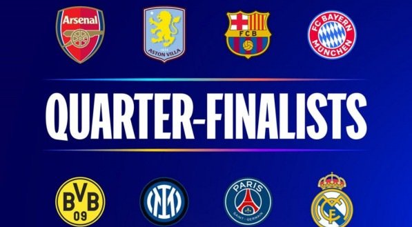 Times das quartas de final da Champions League 2024/25