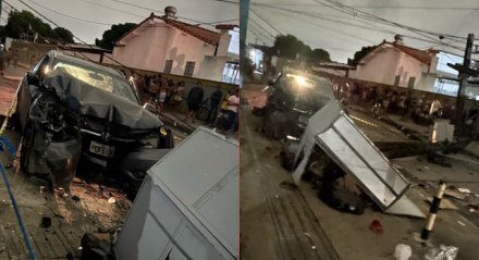Imagem do carro após o acidente