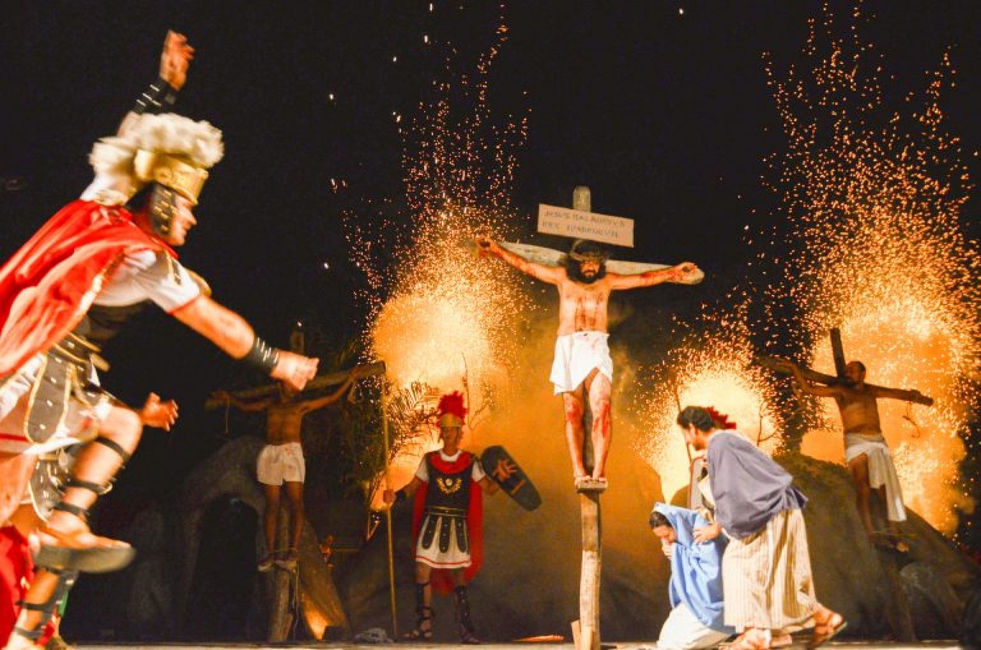 Imagem do espetáculo teatral Nossa Paixão, em Gravatá