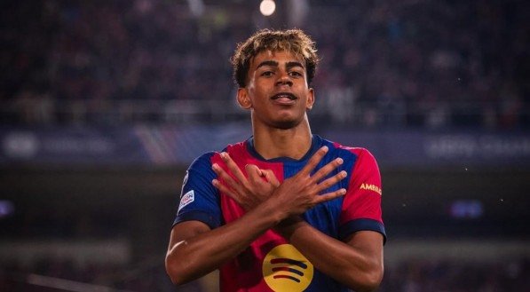 Lamine Yamal marcou na ida entre Barcelona e Borussia Dortmund