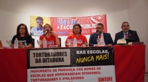 O Sintepe lançou a campanha "Ditadores e Torturadores, nas escolas, Nunca Mais!"