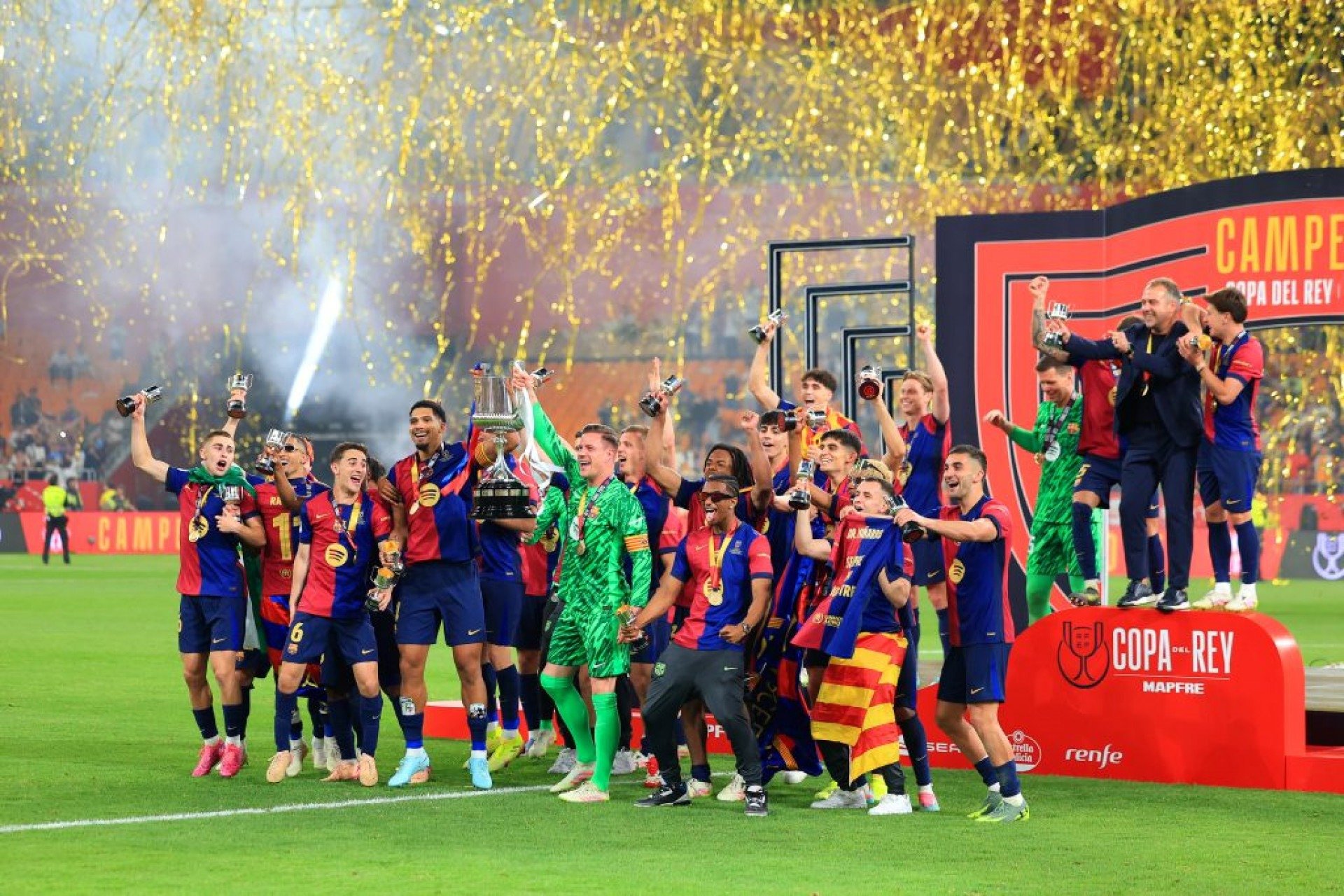 O Barcelona bateu o Real Madrid na prorrogação e venceu a Copa do Rei.