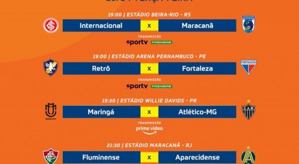 Jogos desta terça-feira (29/04) da Copa do Brasil 2025
