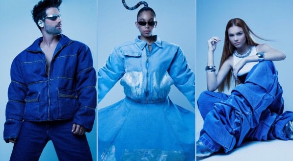 Imagem de peças jeans apresentadas no Festival do Jeans em Toritama, que terá inclusão, moda autoral e música em sua abertura oficial, nesta quarta-feira (30).