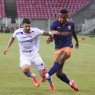 Lance do jogo entre Retrô x Fortaleza pela partida de ida da terceira fase da Copa do Brasil