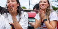 Renata e Eva chegam em Fortaleza