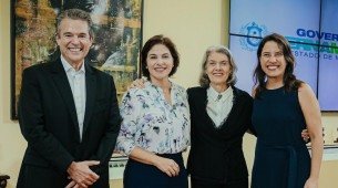 A ministra do STF Cármen Lúcia, recebida por Raquel Lyra, Priscila Krause e André de Paula, no Campo das Princesas