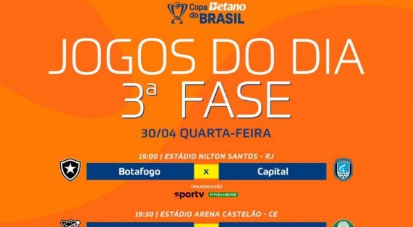Jogos desta quarta-feira (30/04) da Copa do Brasil 2025