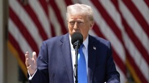 Donald Trump durante discurso nesta quinta-feira (1º)