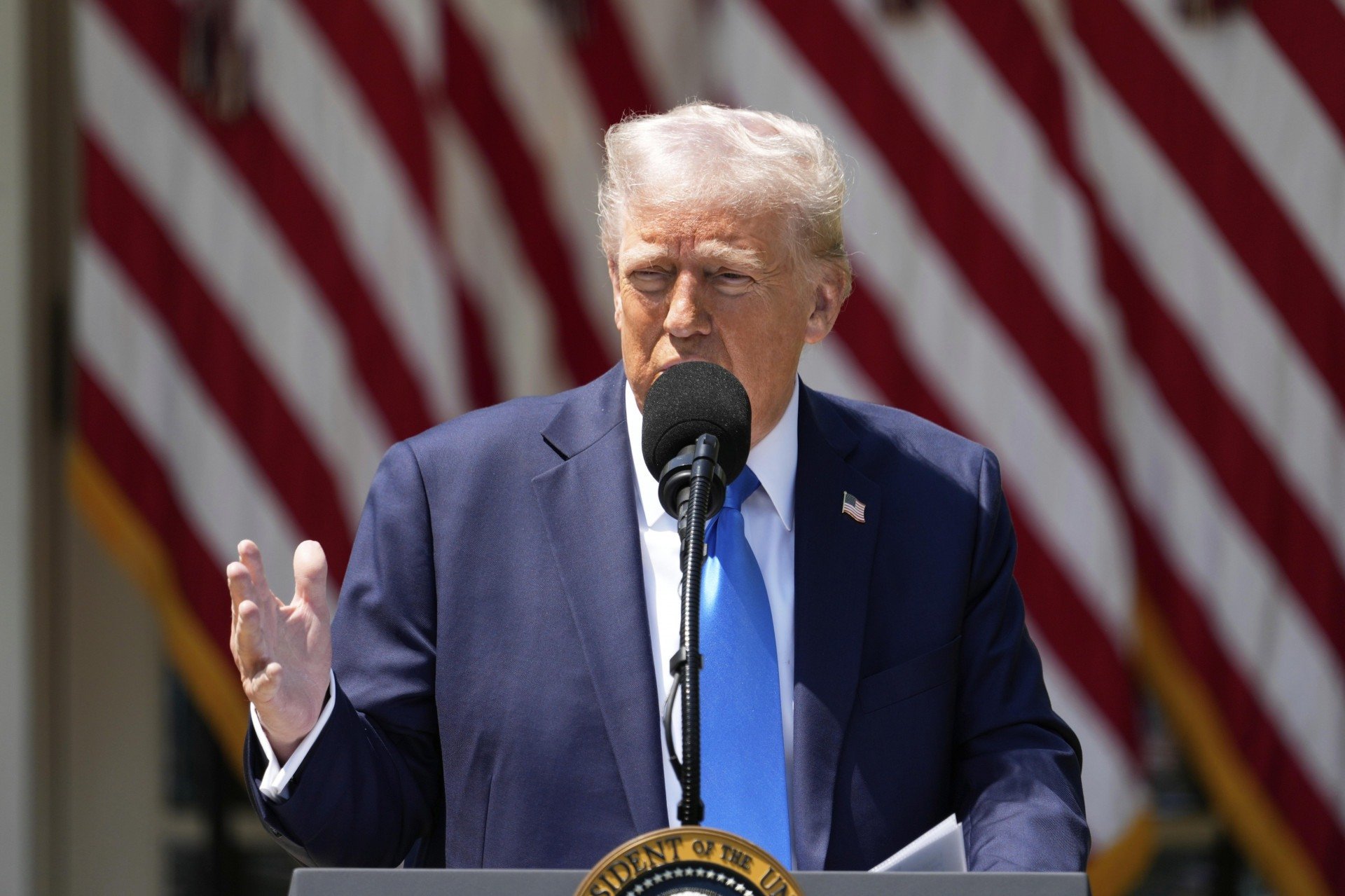 Donald Trump durante discurso nesta quinta-feira (1º)