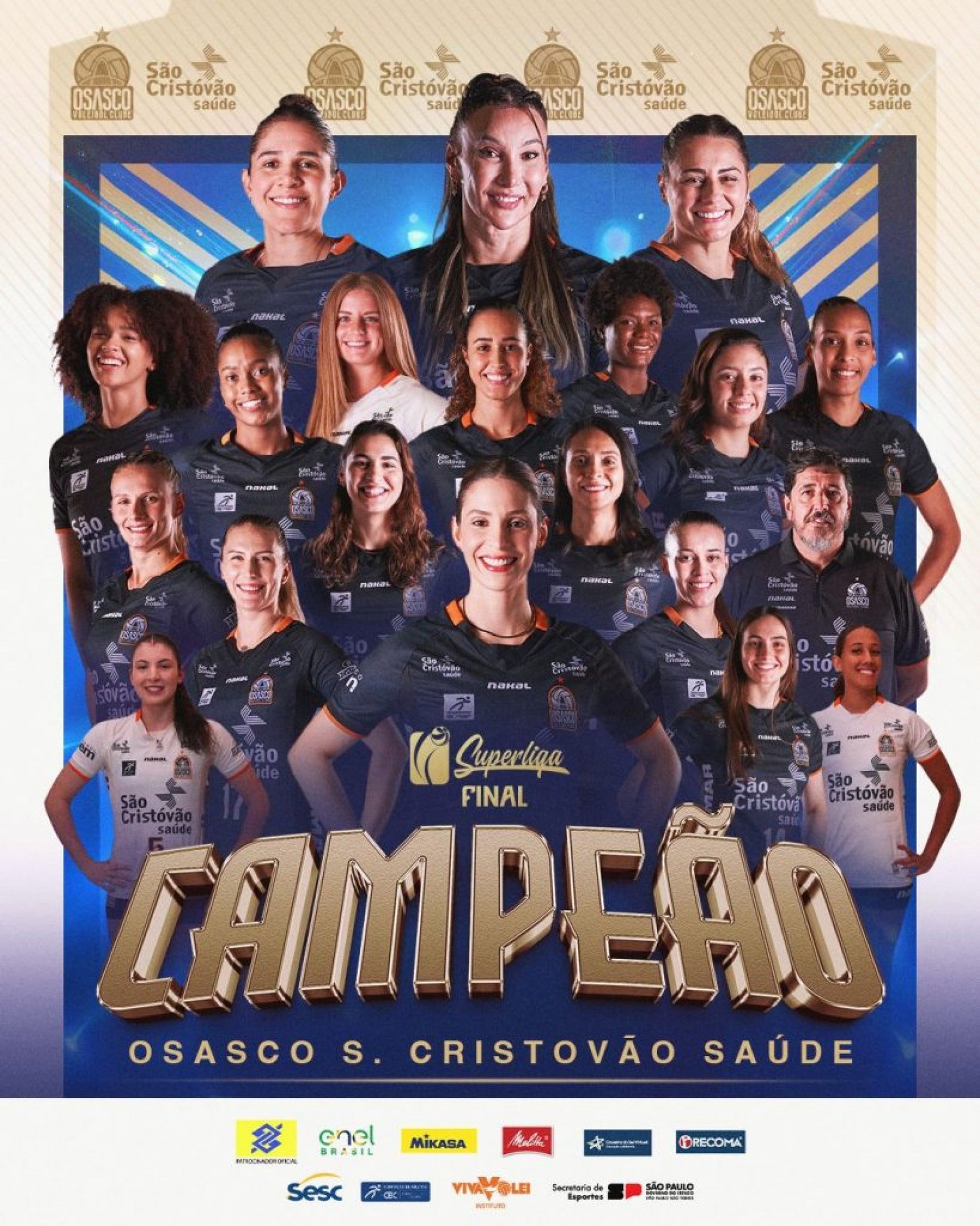 Diante de mais de 10 mil torcedores no Ginásio do Ibirapuera, em São Paulo, o Osasco São Cristóvão Saúde voltou ao topo do vôlei nacional. Nesta quinta-feira (1º), a equipe derrotou o Sesi Bauru por 3 sets a 1 (26/24, 19/25, 28/26 e 25/20) e conquistou o título da Superliga Feminina de Vôlei 2024/2025, encerrando [&amp;#8230;]