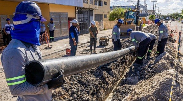 Foto ilustrativa de obra realizada pela Compesa