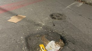 Enorme buraco coloca motoristas em risco nas Graças