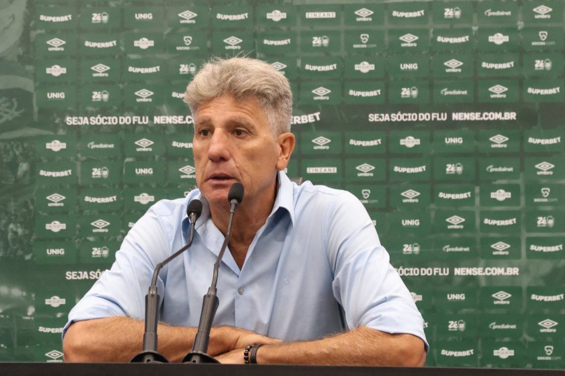 Renato deu entrevista coletiva após a derrota do Fluminense pelo placar de 3 a 2 contra o Atlético-MG