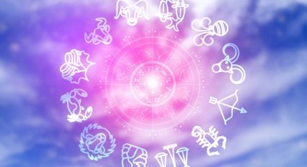 Imagem dos signos do zodíaco em uma roda 