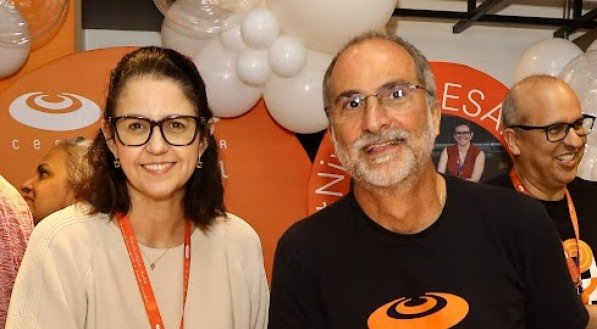 Karla Godoy e Eduardo Peixoto, na comemoração dos 29 anos do Centro de Inovação Cesar