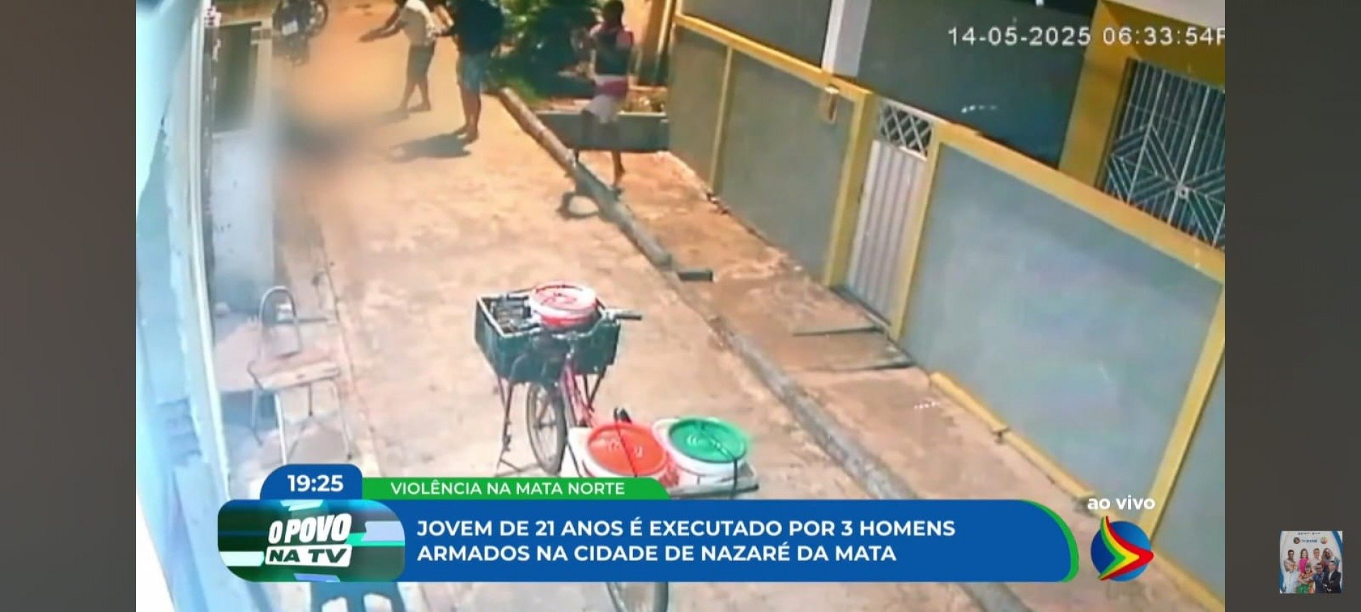 Imagem de homens realizadno disparos contra jovem em Nazaré da Mata