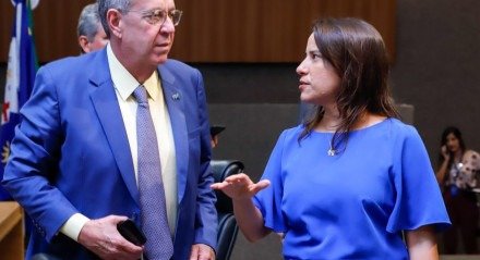 Governadora Raquel Lyra e o presidente da Alepe, Álvaro Porto.
