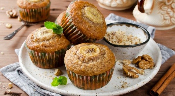 Receita de Bolinho Fit de Banana com Maçã