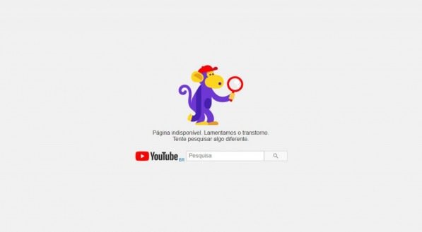 Canal do Sousa no YouTube aparece como "página indisponível"